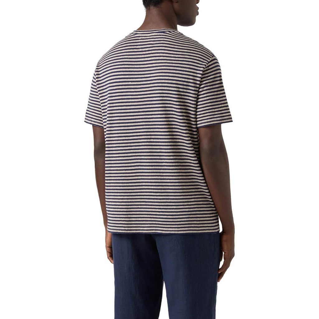 T-shirt Uomo Mc2 Saint Barth - Man Striped Cotton-Linen Tshirt - Multicolore
