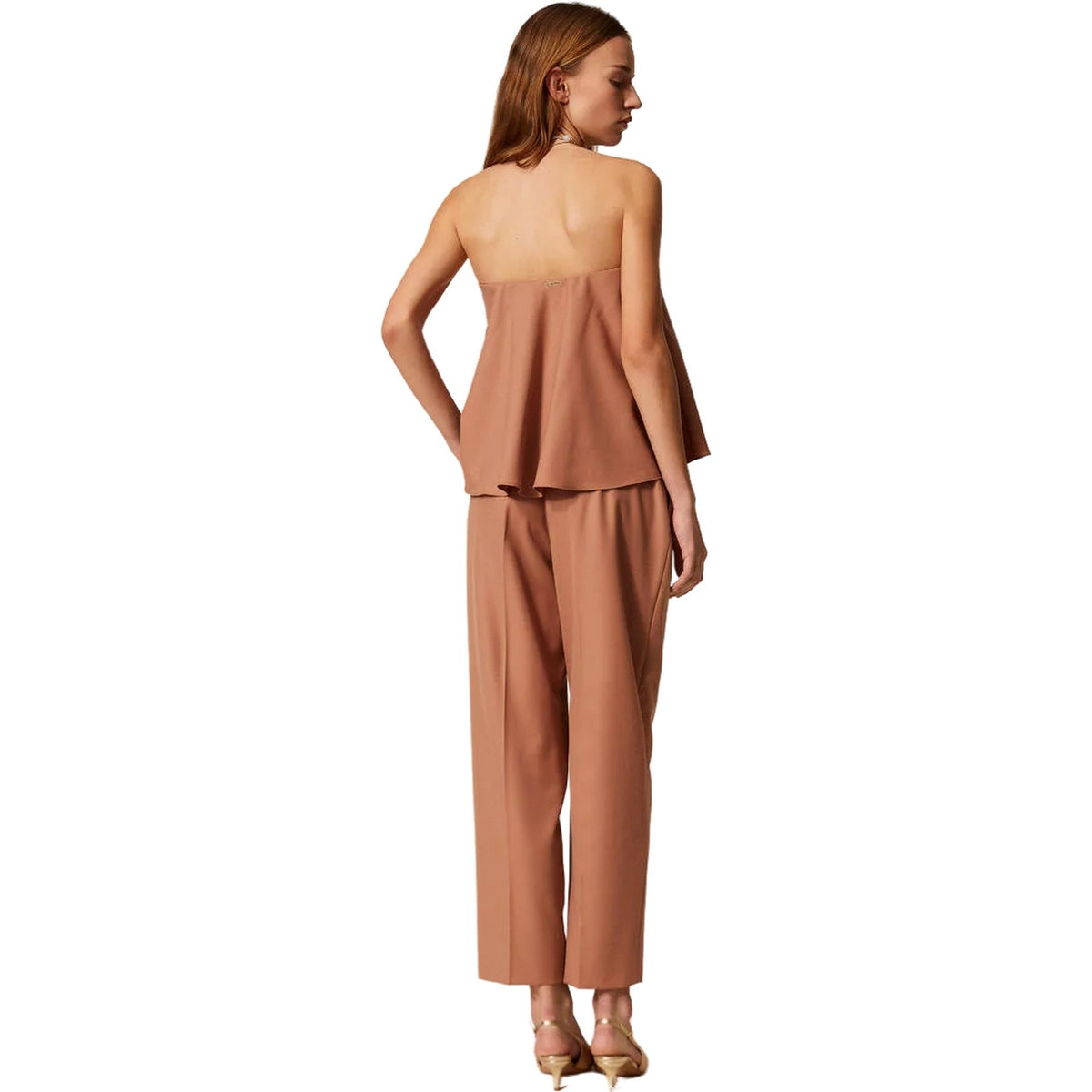Pantaloni Donna Twinset - Pantalone C/Pieghe - Marrone-Gianni Foti