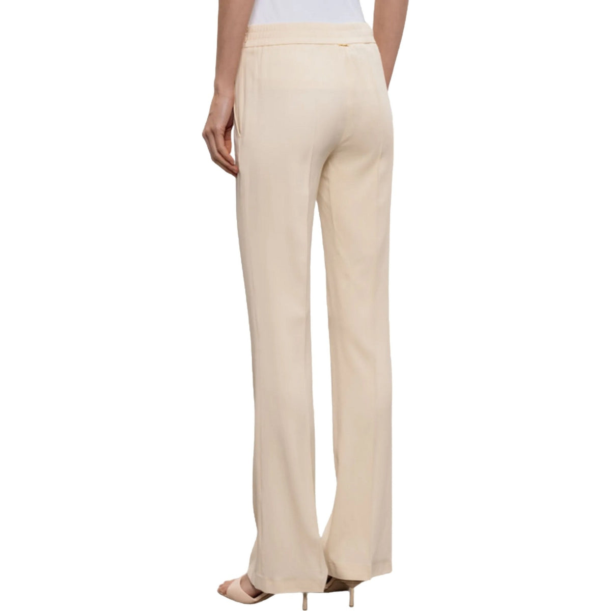 Pantaloni Donna Twinset - Pantalone Flare Con Elastico In Vita - Beige