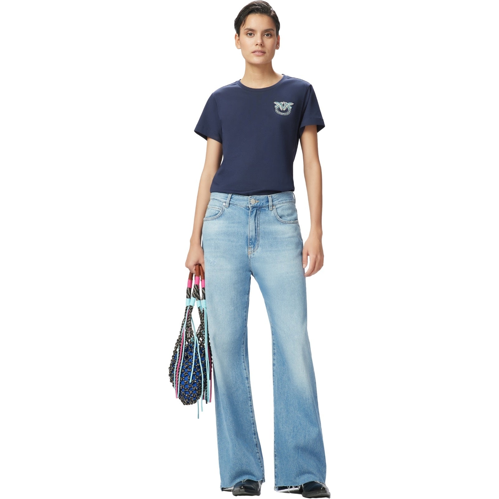 T-shirt Donna Pinko - Nambrone T-Shirt Jersey Logo B - Blu