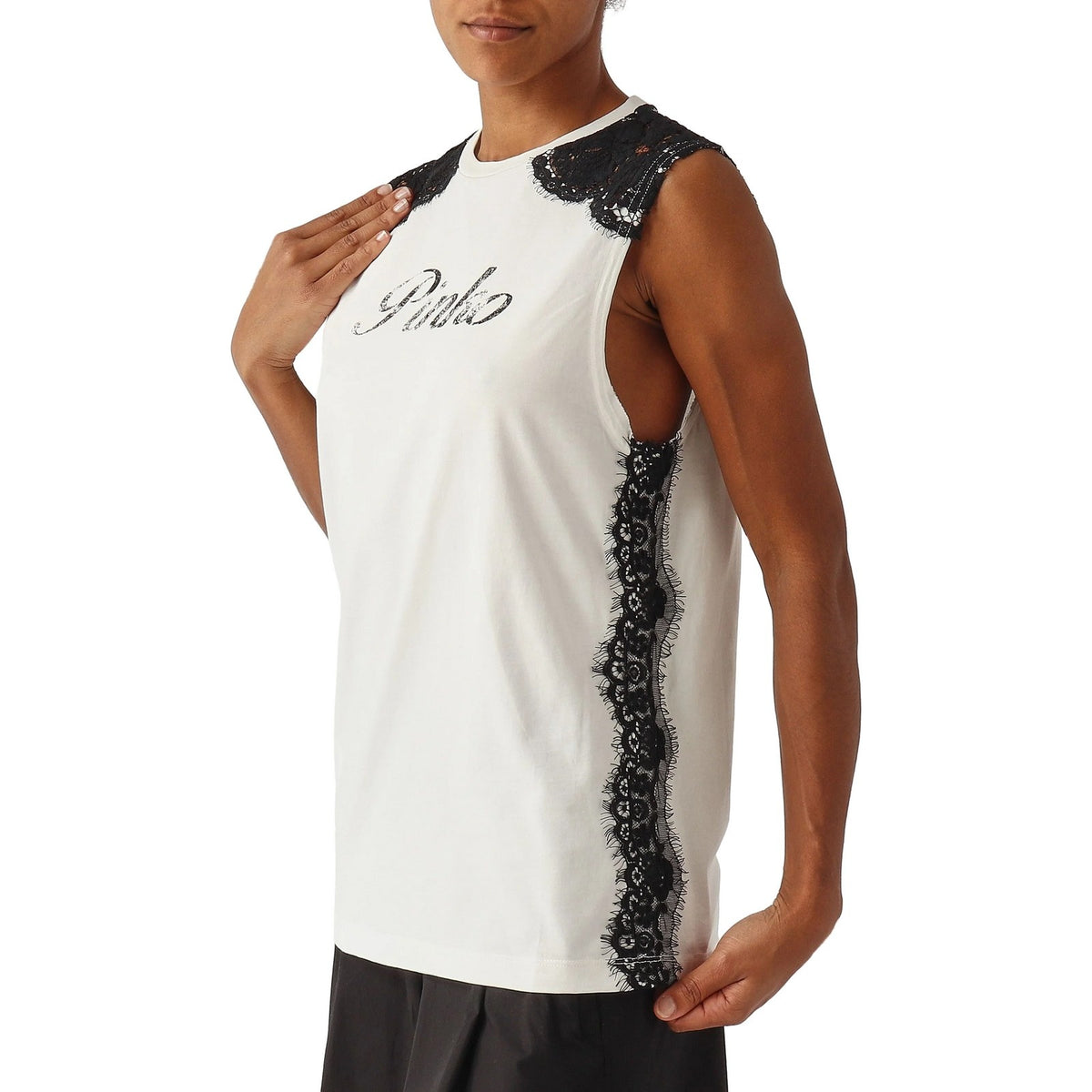 Vestiti da sera e cerimonia Donna Pinko - Dawn Maglia Jersey Vintage Con - Bianco