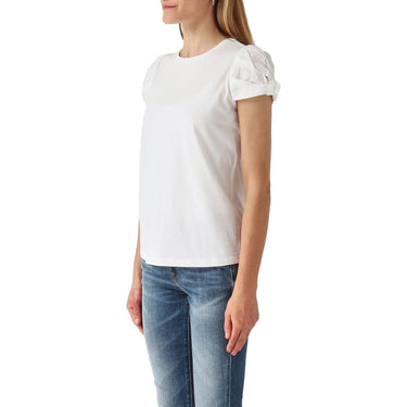 T-shirt Donna Twinset - T-Shirt In Jersey M/C Con Dettagli Manica - Bianco