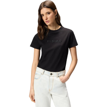 T-shirt Donna Pinko - Start T-Shirt Jersey Patch Eff - Nero
