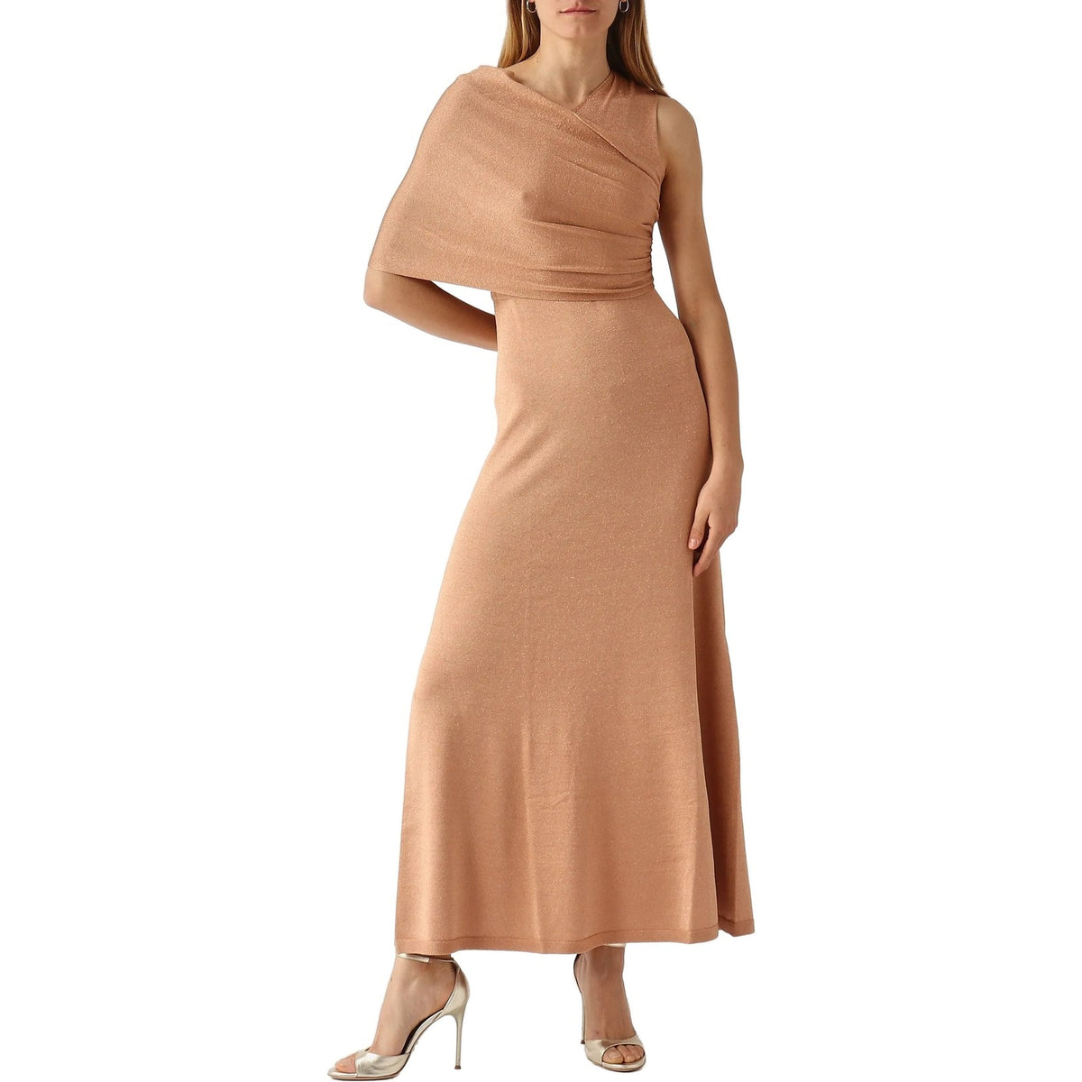 Vestiti casual Donna Twinset - Abito Lungo In Maglia Lurex Incrocio - Rosa