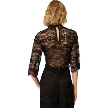Bluse e camicie Donna Twinset - Blusa Manica 3/4 In Macrame - Nero di Twinset su Gianni Foti