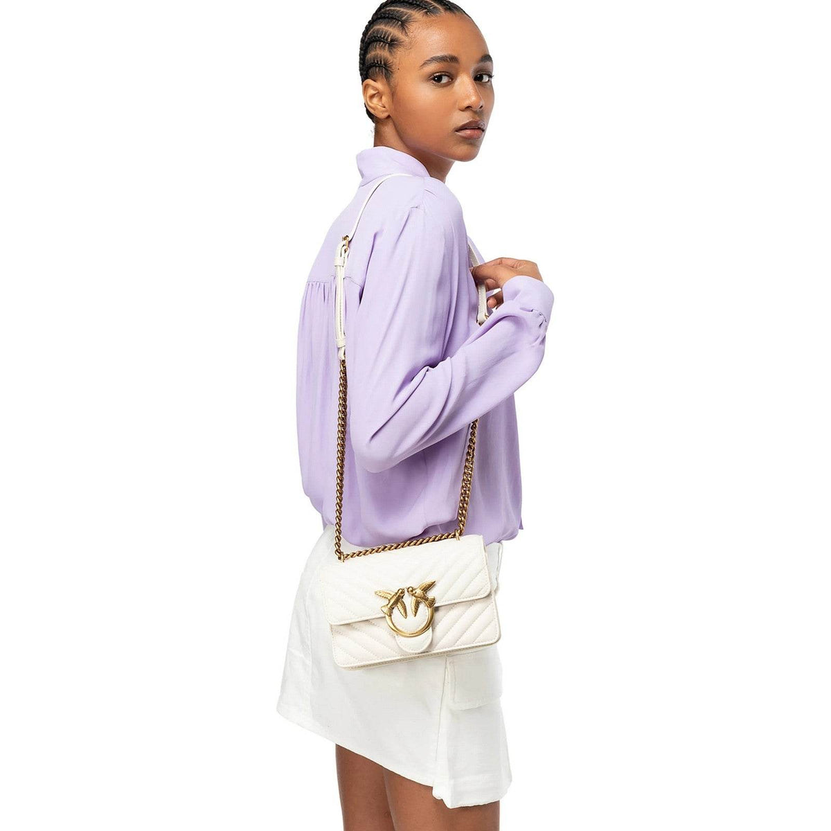 Borse a mano Donna Pinko - Love One Mini Dc Sheep Nappa C - Bianco