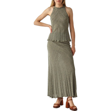 Canotte e top Donna Twinset - Top In Maglia Punzonata Chevron - Verde