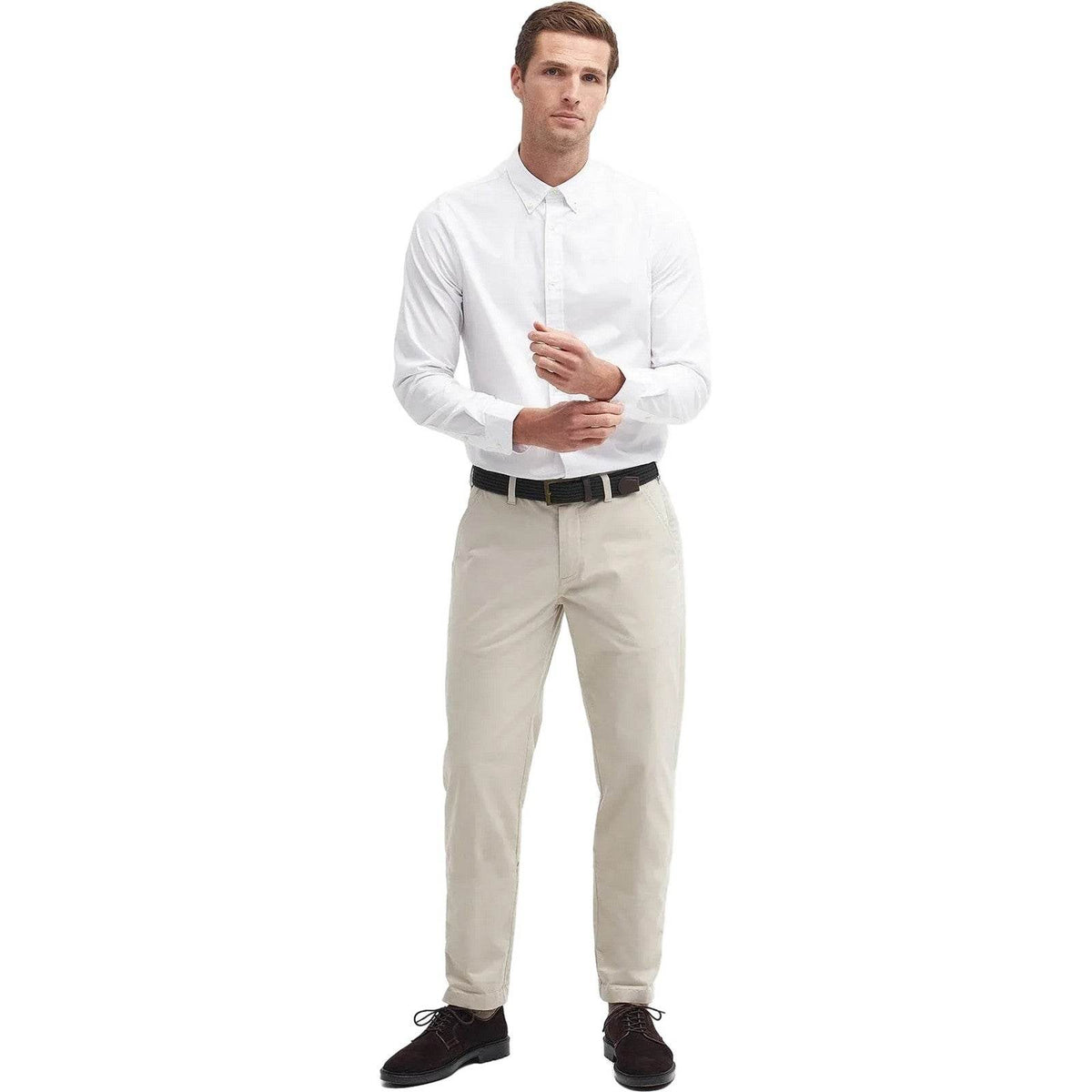 T-shirt Uomo Barbour - Crest Poplin Tailored Shirt - Bianco