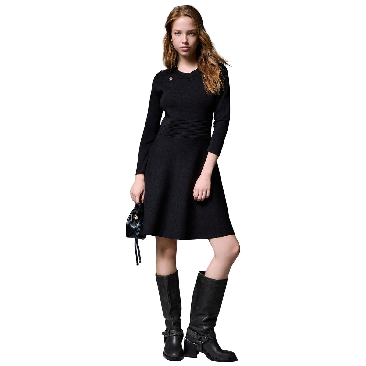 Vestiti casual Donna Liu Jo - Ecs Abito Maglia Fit&Flair - Nero