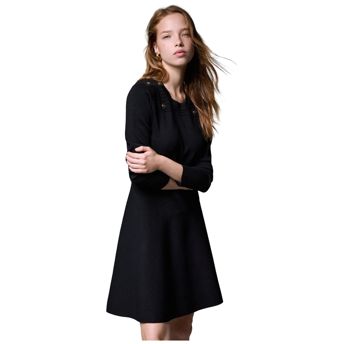 Vestiti casual Donna Liu Jo - Ecs Abito Maglia Fit&Flair - Nero