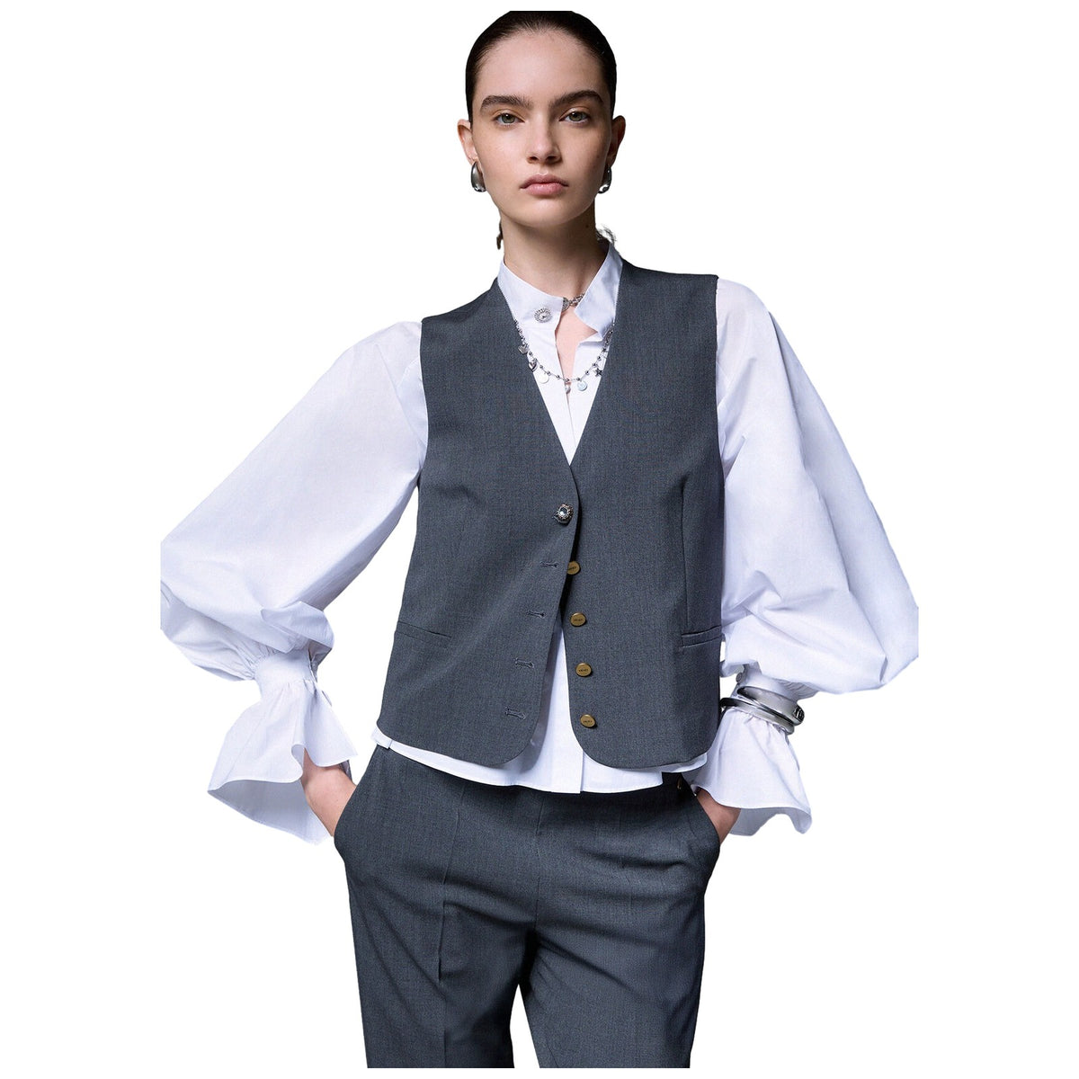 Gilet Donna Liu Jo - Gilet Flanella - Grigio