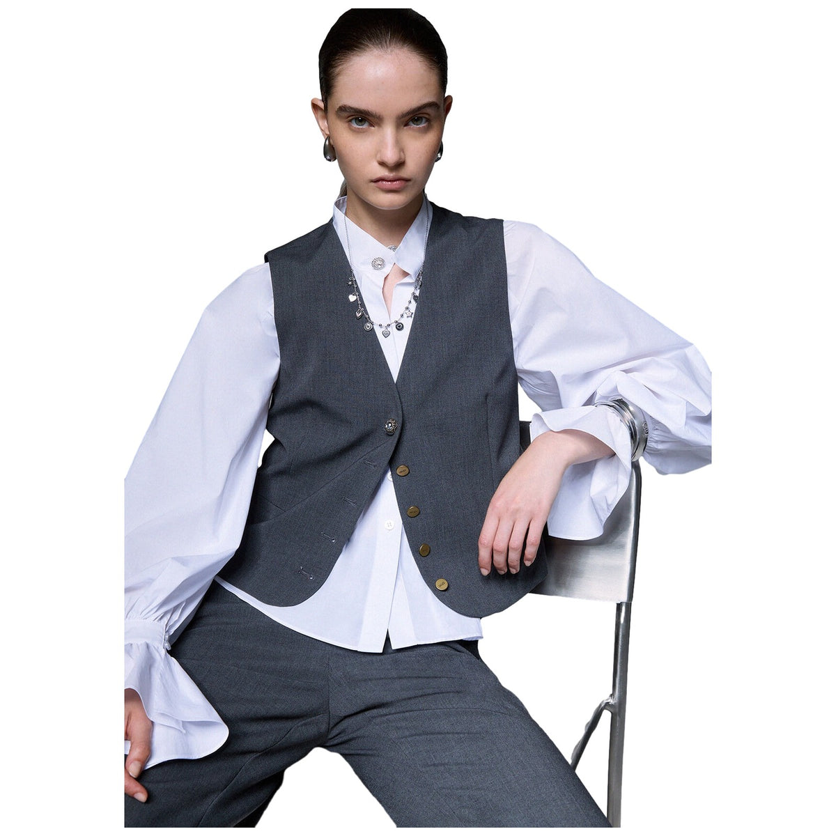 Gilet Donna Liu Jo - Gilet Flanella - Grigio