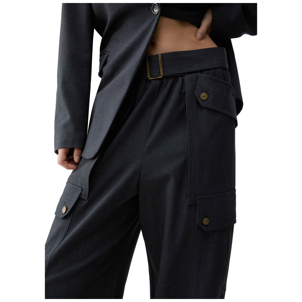 Pantaloni Donna Liu Jo - Cargo Pant Flanella - Grigio