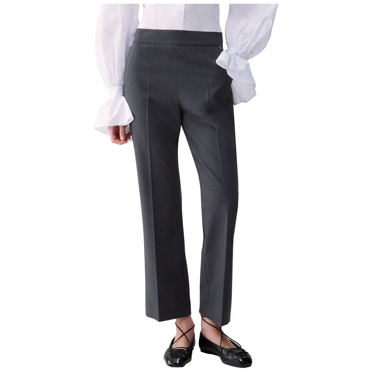 Pantaloni Donna Liu Jo - Pant. Trombetta Flanella - Grigio