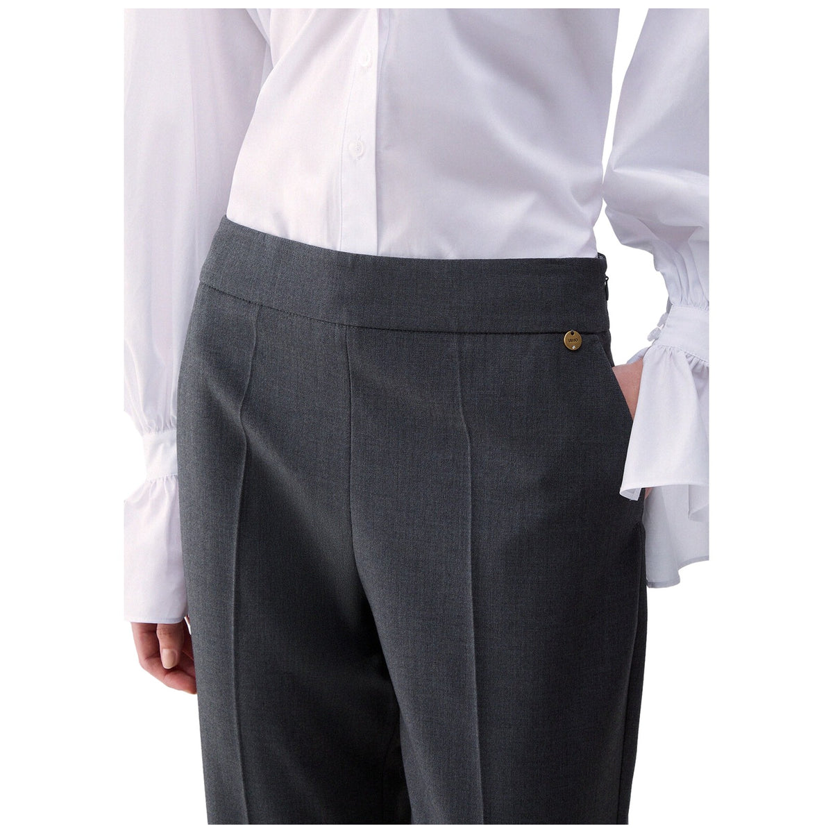 Pantaloni Donna Liu Jo - Pant. Trombetta Flanella - Grigio
