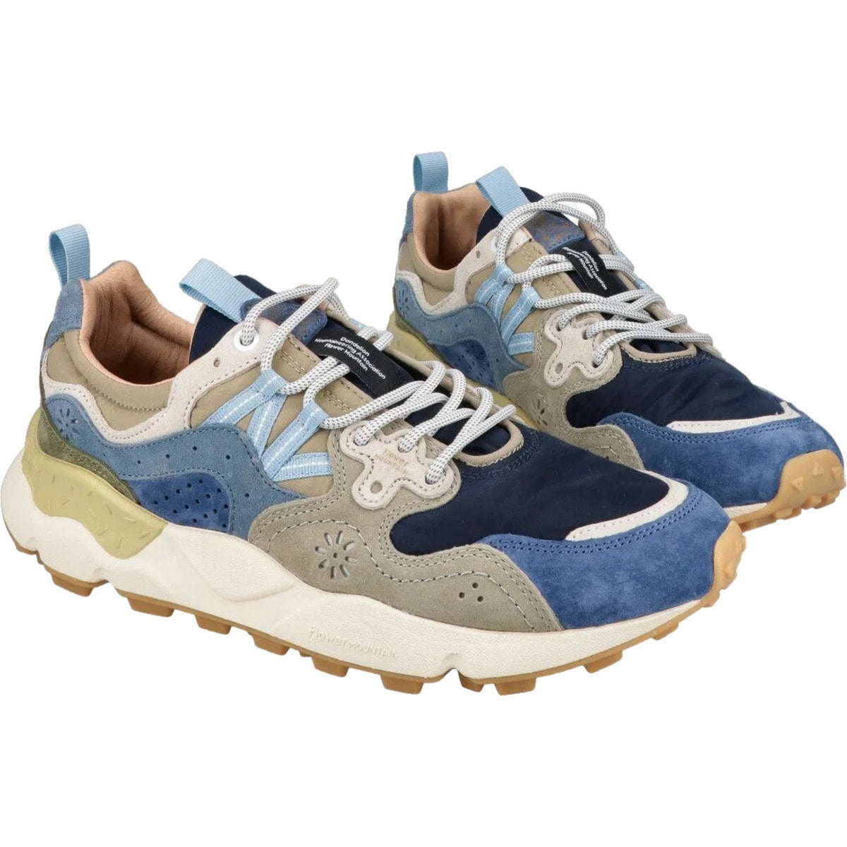 Sneaker Uomo Flower Mountain - Yamano 3 Man Suede/Nylon Navy-Blue-Kaki - Blu