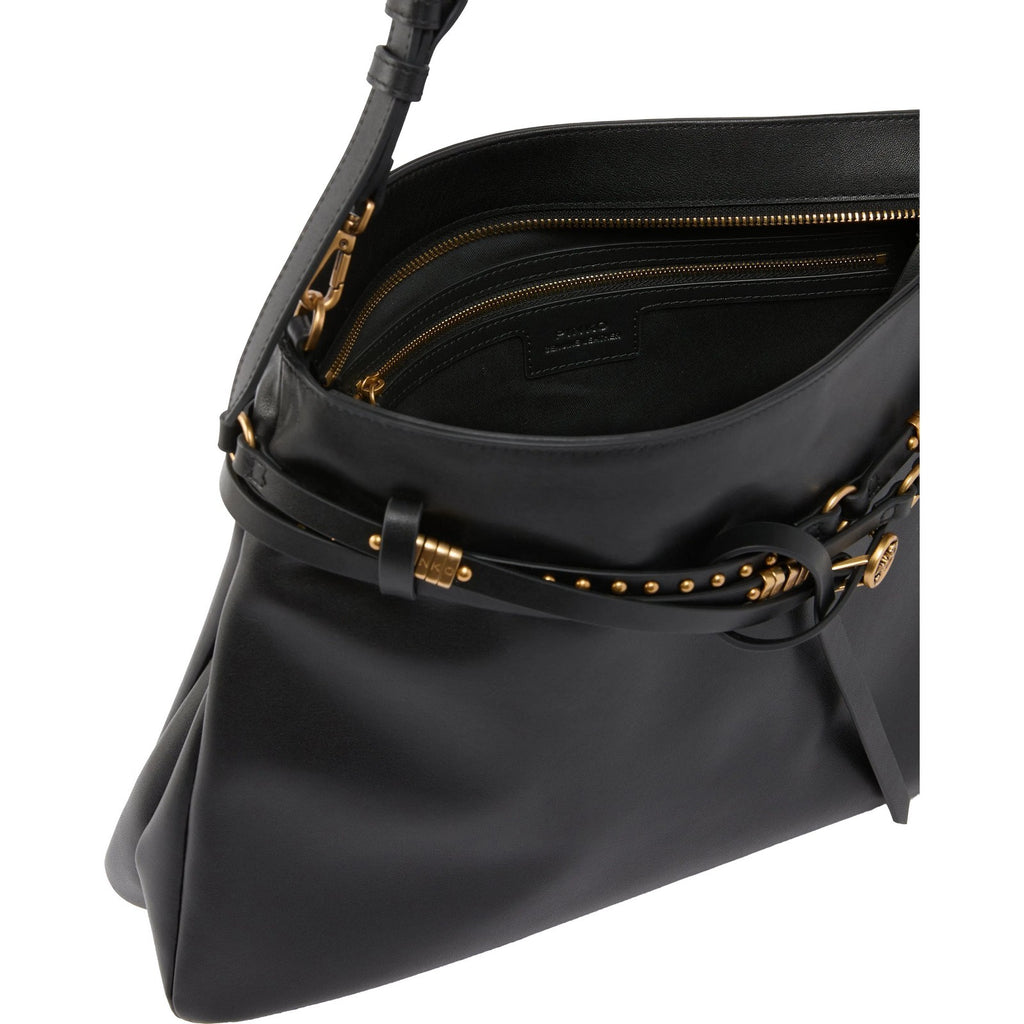 Borse a spalla Donna Pinko - Belt Bag Big Vitello Morbido - Nero
