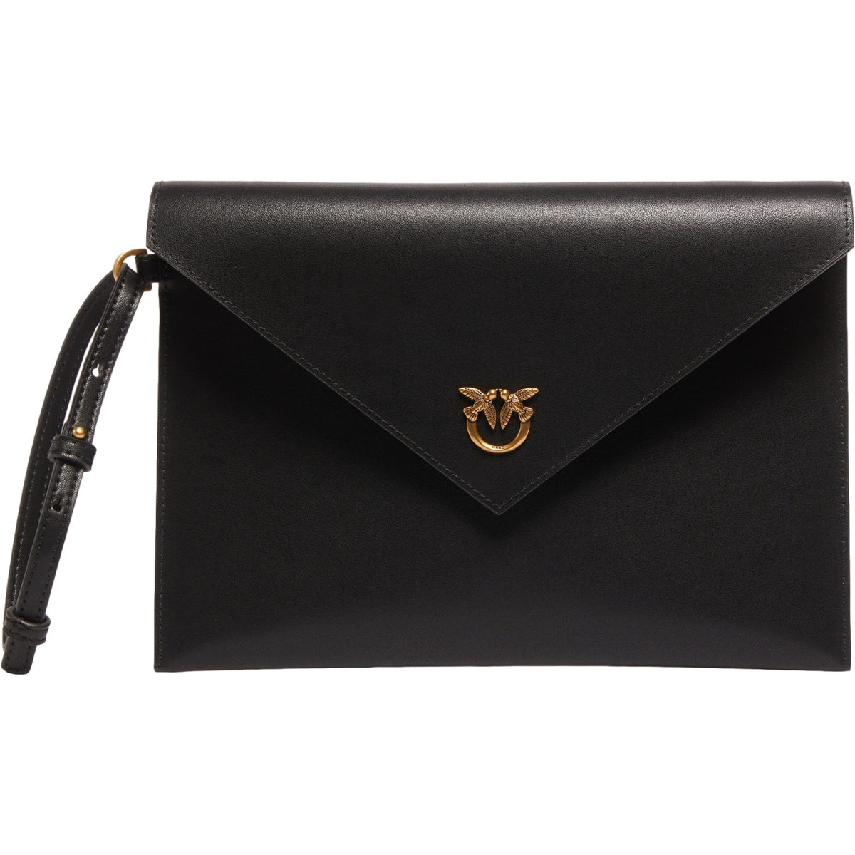 Borse a spalla Donna Pinko - Flat Purse Handle Vitello Seta - Nero