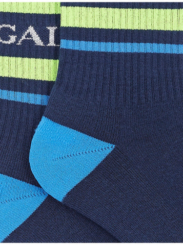 Calze Uomo Gallo - Calza Corta Uomo Spugna Con Righe - Blu