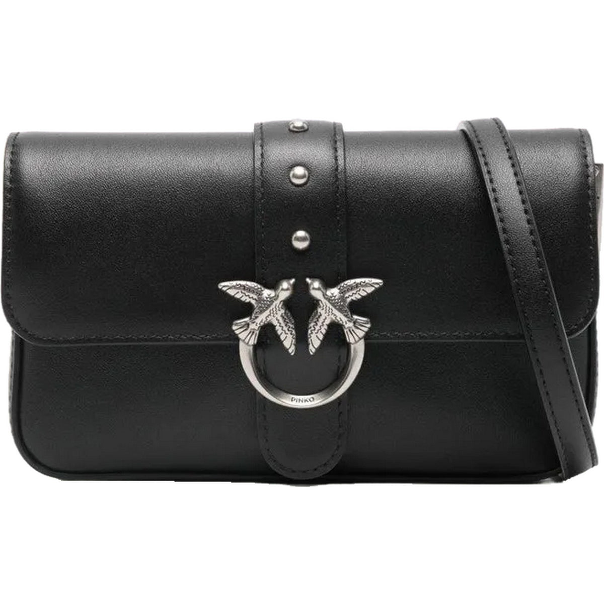 Borse a spalla Donna Pinko - Love One Slouchy Baby Vitello - Nero