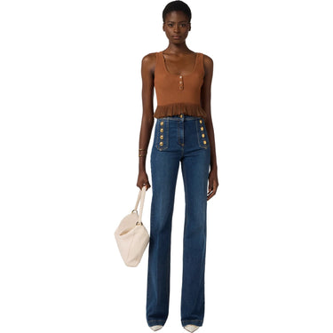 Pantaloni Donna Elisabetta Franchi - Pantalone mod. jeans - Blu