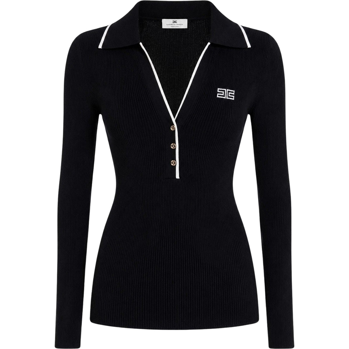 Polo Donna Elisabetta Franchi - Maglia tricot MK17B66E2 - Nero