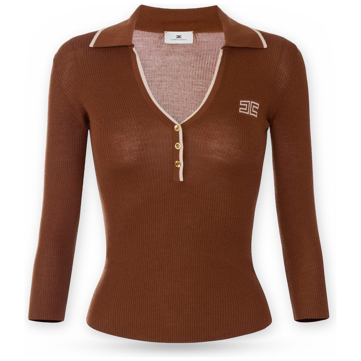 Maglie Donna Elisabetta Franchi - Maglia tricot MK17B66E2 - Marrone
