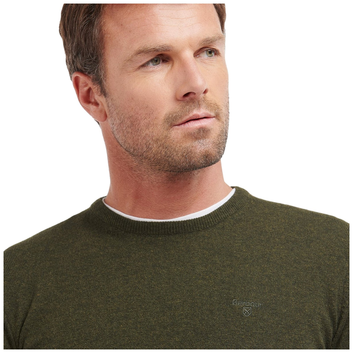 Maglie Uomo Barbour - Essential Lambswool Crew Neck - Verde