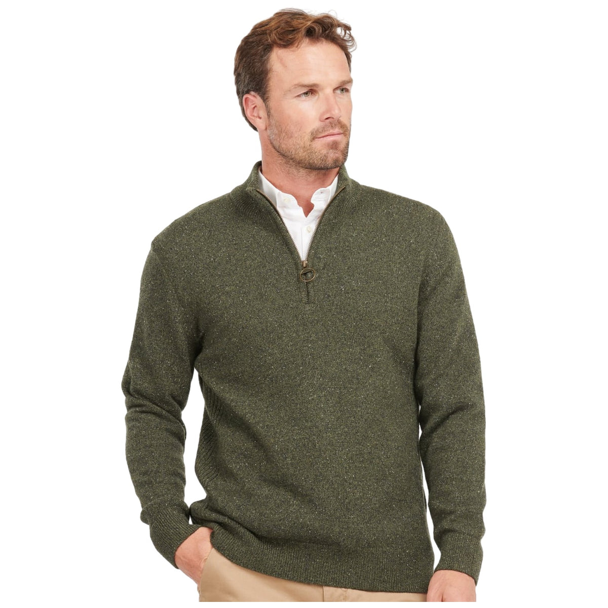 Maglie Uomo Barbour - Essential Tisbury Half Zip - Verde