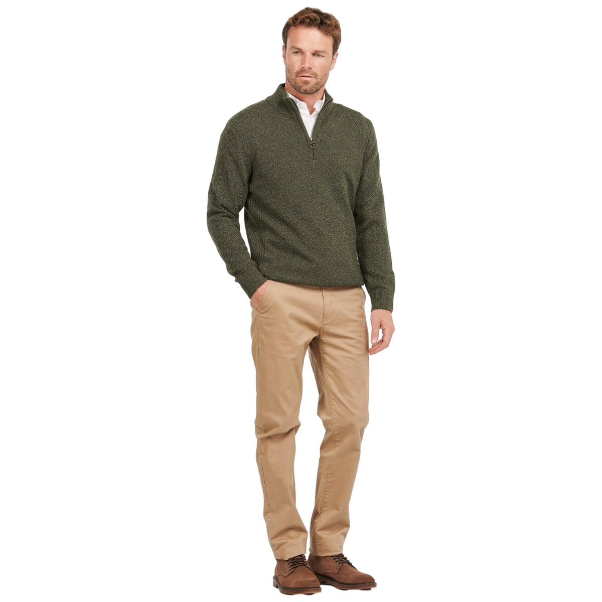 Maglie Uomo Barbour - Essential Tisbury Half Zip - Verde