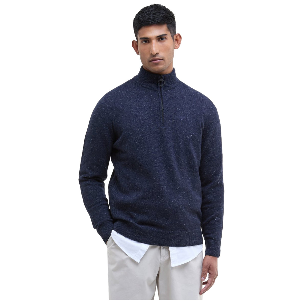Maglie Uomo Barbour - Essential Tisbury Half Zip - Blu