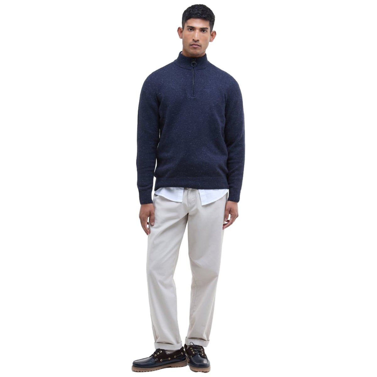 Maglie Uomo Barbour - Essential Tisbury Half Zip - Blu
