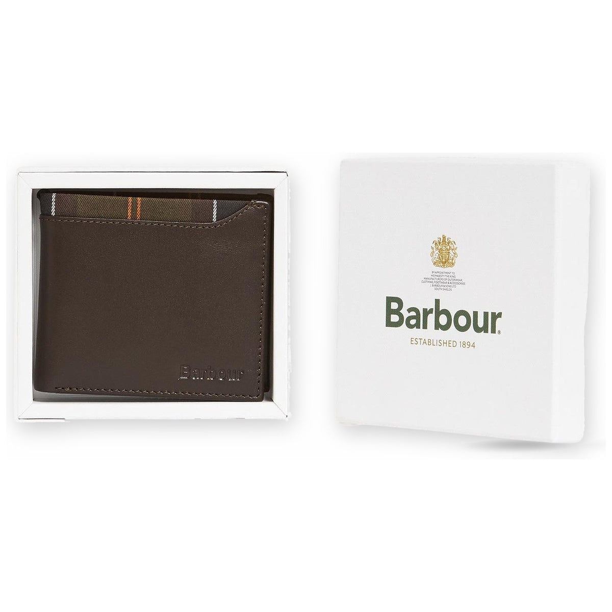 Portafogli Uomo Barbour - Brodick Leather/Tartan Wallet - Marrone