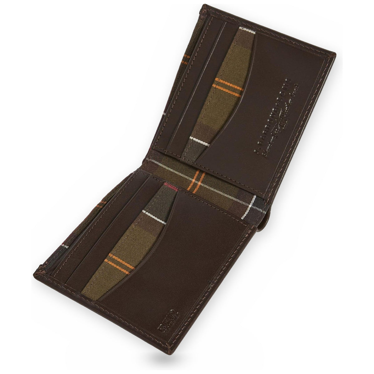 Portafogli Uomo Barbour - Brodick Leather/Tartan Wallet - Marrone