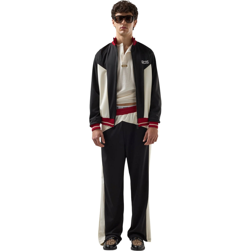Pantaloni Uomo Gcds - Color Block Straight Track Pant - Nero