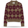 Polo a manica lunga Donna Mc2 Saint Barth - Long Sleeves Knit Polo SB Argyle Hearts 1945 - Multicolore