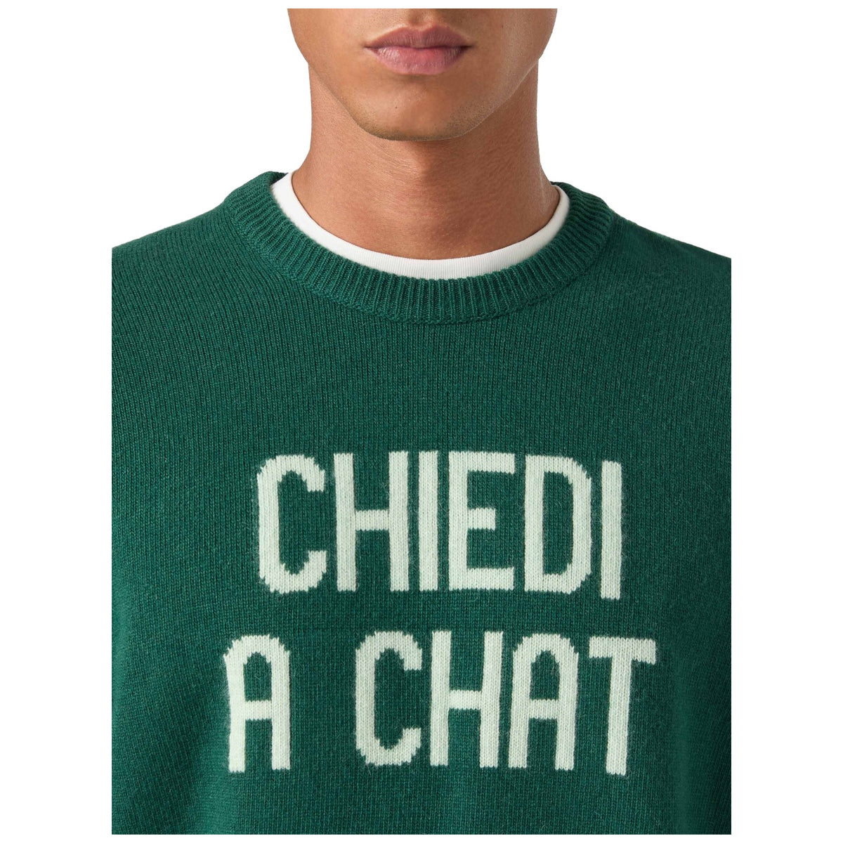 Maglioni Uomo Mc2 Saint Barth - Round-Neck Sweater Chiedi a Chat 51 - Verde