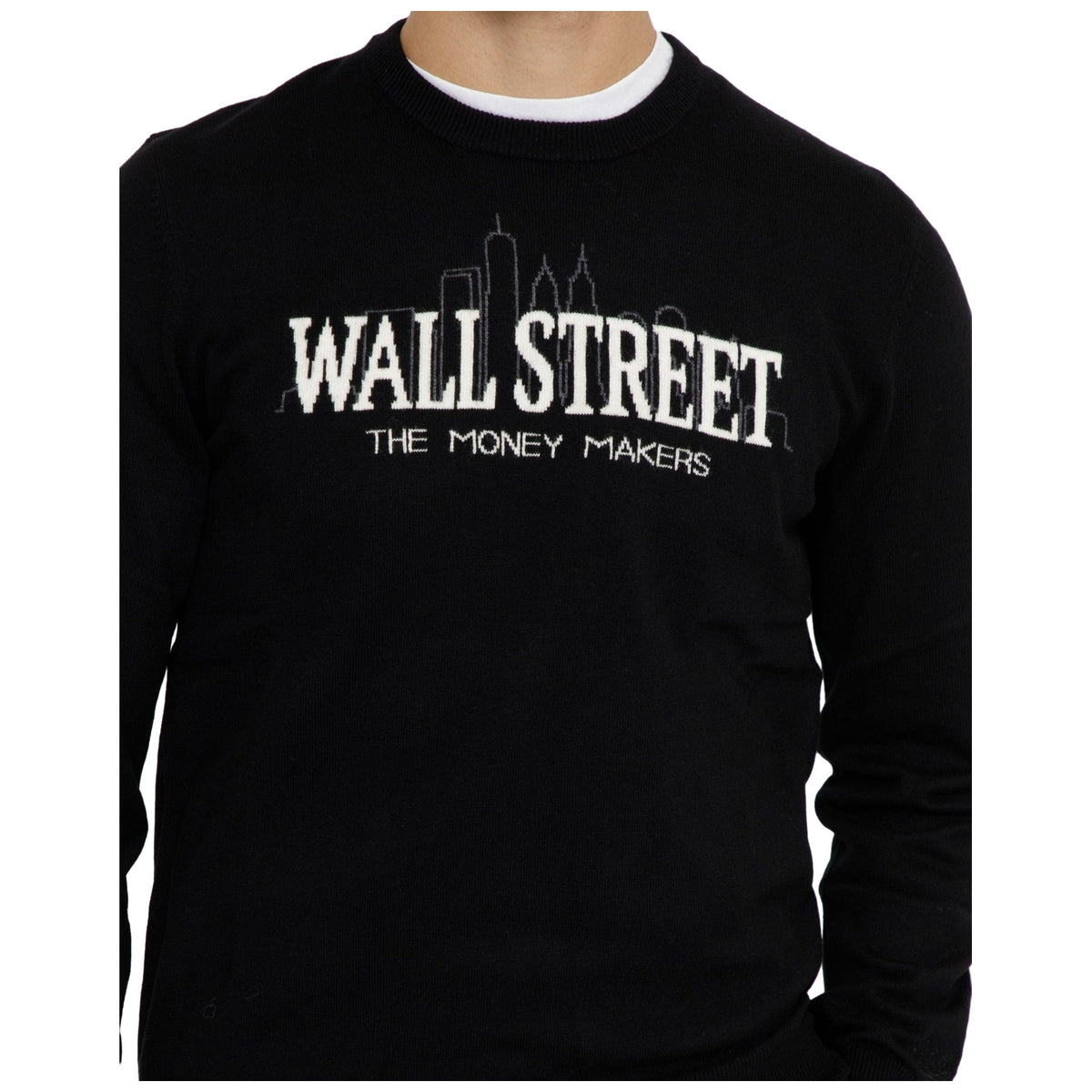 Maglioni Uomo Mc2 Saint Barth - Crew Neck Light Sweater Wall Street 00 - Nero