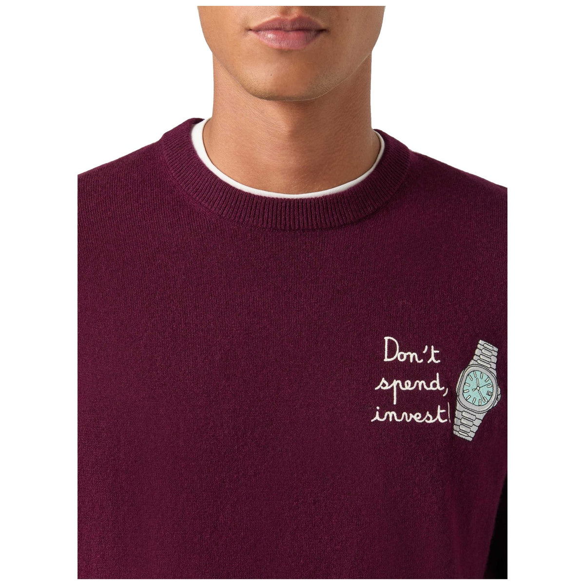 Maglioni Uomo Mc2 Saint Barth - Crew Neck Light Sweater Spend Watch 44M - Bordeaux
