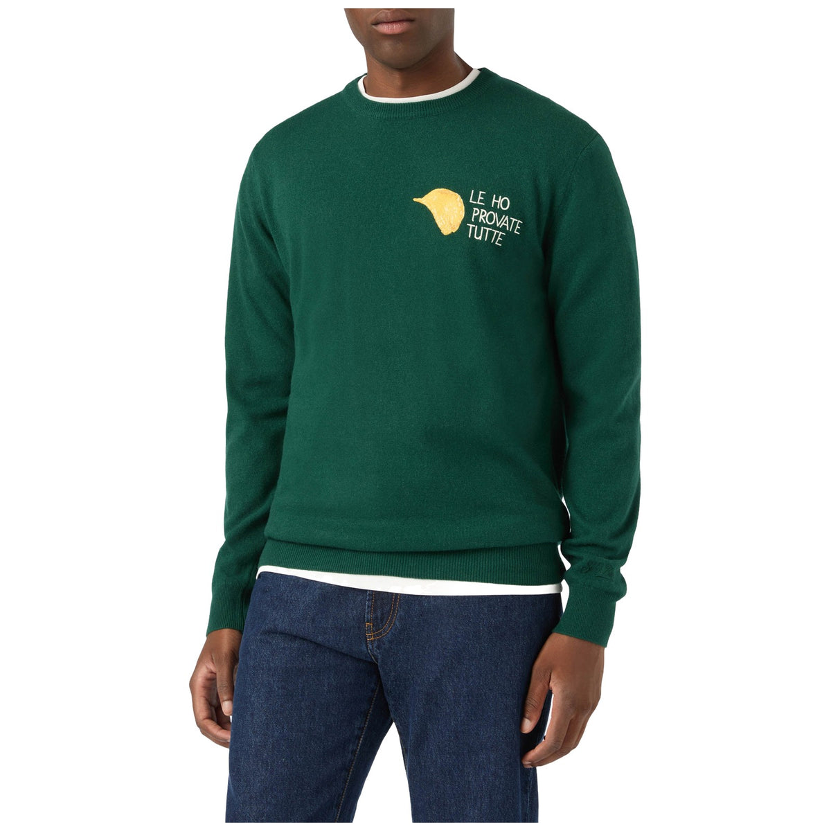 Maglioni Uomo Mc2 Saint Barth - Crew Neck Light Sweater Amica Chips Provate 51 - Verde