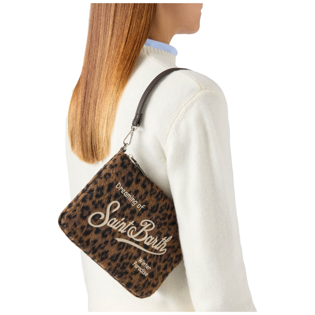 Borse a mano Unisex Mc2 Saint Barth - Pochette Dark Leopard 18 Emb - Multicolore
