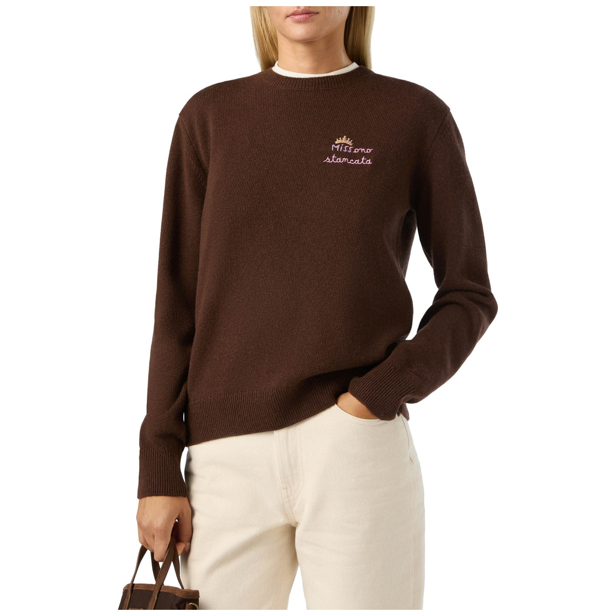 Maglioni Donna Mc2 Saint Barth - Crewneck Jumper Miss Stancata 18 - Marrone