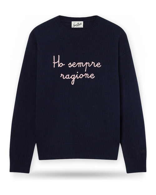 Maglioni Donna Mc2 Saint Barth - Crewneck Sweater Ho Sempre Ragione 61 Emb - Multicolore