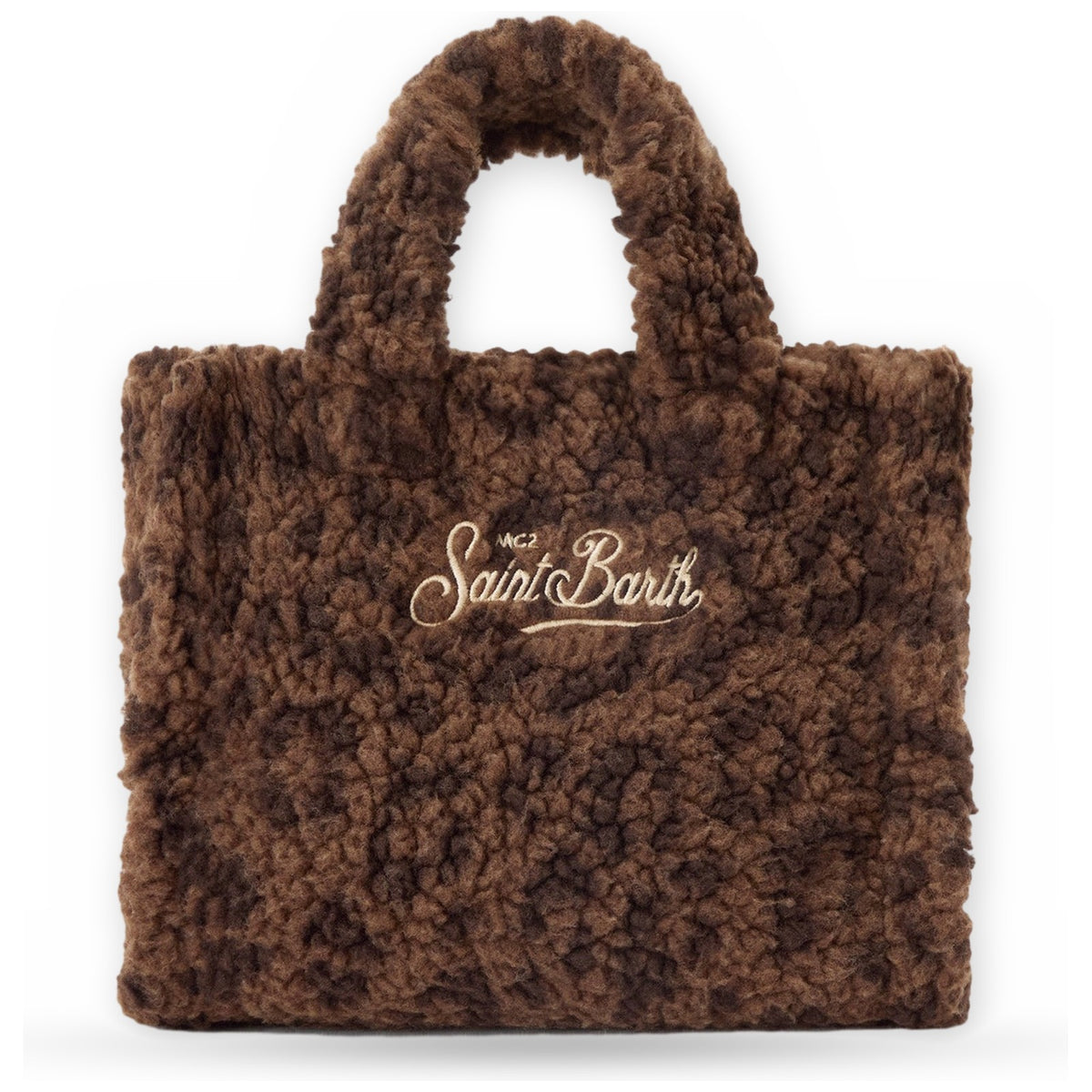 Borse a spalla Unisex Mc2 Saint Barth - Small Bag with Strap Vanity Mini Teddy Dark Leopard 18 Emb - Multicolore
