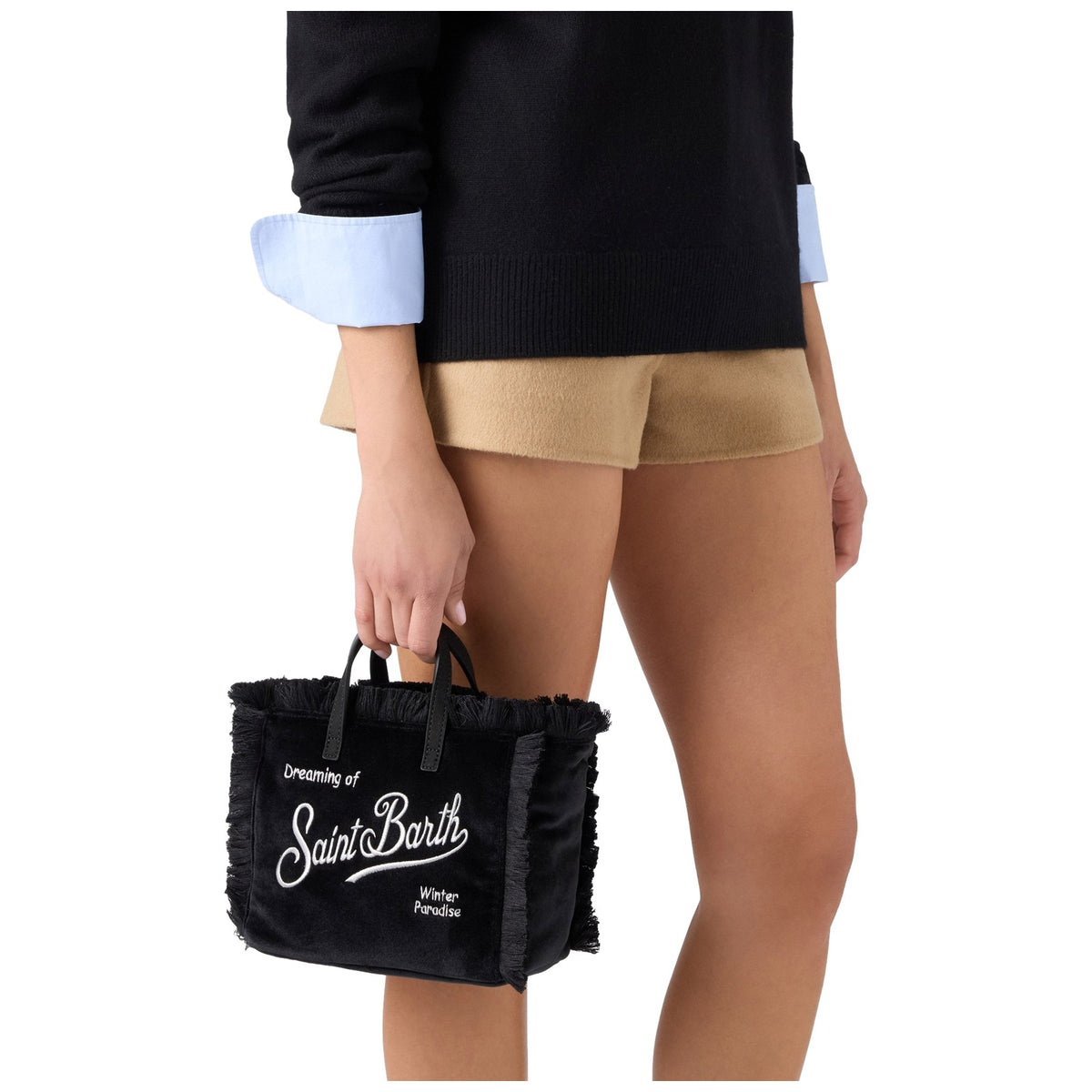 Borse a spalla Unisex Mc2 Saint Barth - Small Bag with Strap 00AR Emb - Nero