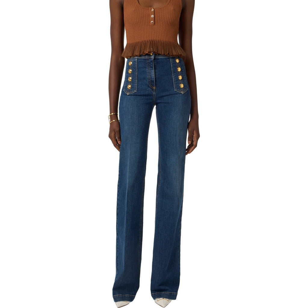 Pantaloni Donna Elisabetta Franchi - Pantalone mod. jeans - Blu