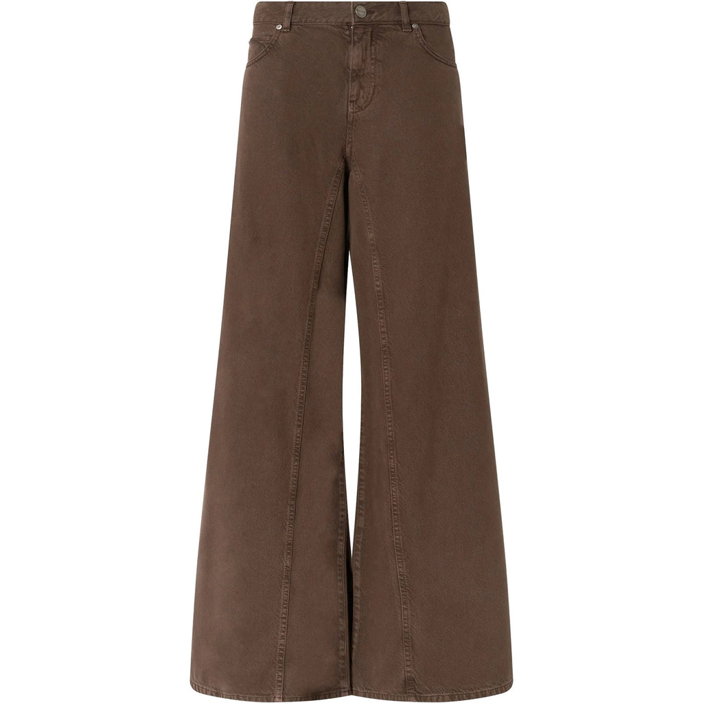 Pantaloni Donna Pinko - Winona Wide Leg Bull Slegato - Marrone