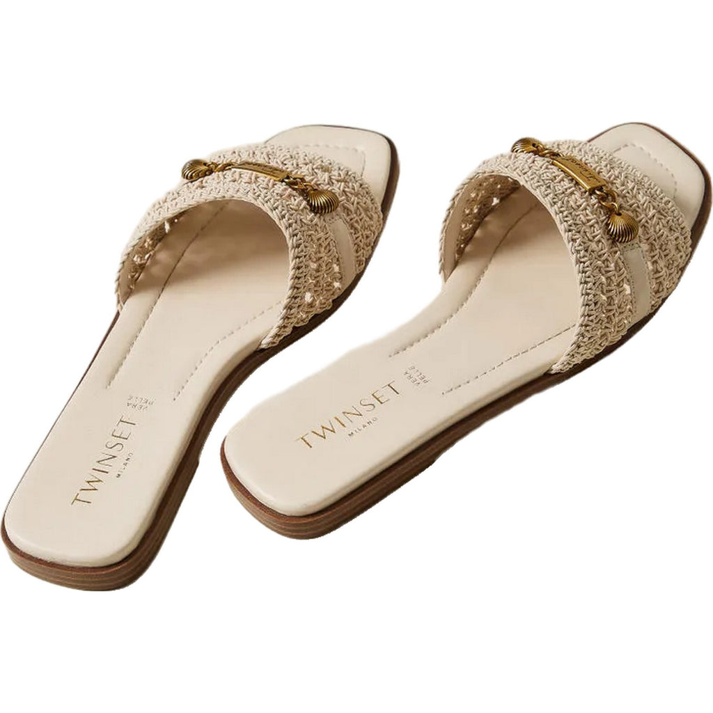 Ciabatte Donna Twinset - Ciabattina Crochet - Bianco-Gianni Foti