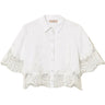 Camicie Donna Twinset - Camicia Boxi Con Pizzo Intarsiato - Bianco