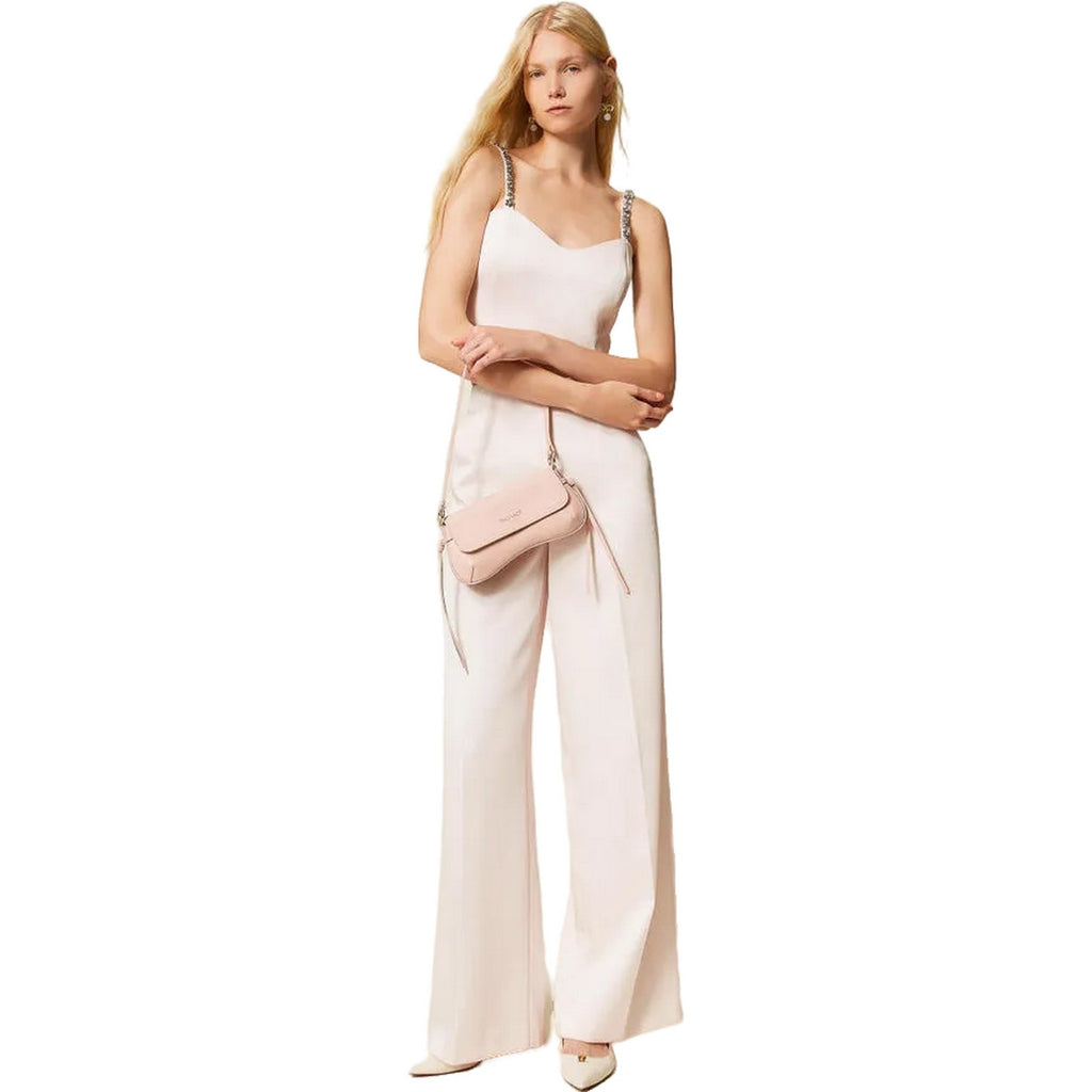 Canotte e top Donna Twinset - Top Corto Con Spallini Ricamati - Rosa